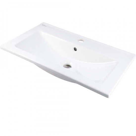 DEANTE Umywalka ceramiczna TUBO wpuszczana w blat z miejscem na baterię 61,5x36 biała CTU_636M