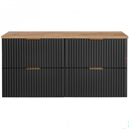 COMAD Szafka podumywalkowa ADEL BLACK z blatem WOTAN 120 cm