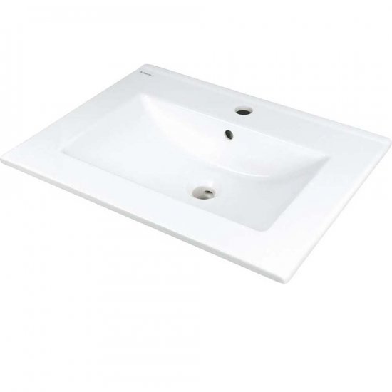 DEANTE Umywalka ceramiczna TUBO wpuszczana w blat z miejscem na baterię 61,5x46,5 biała CTU_646M