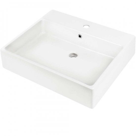 DEANTE Umywalka ceramiczna TEMISTO nablatowa/ścienna z miejscem na baterię 60x50 biała CDT_6U6S