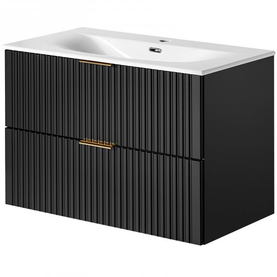 COMAD Szafka ADEL BLACK z umywalką meblową SKY 80 cm