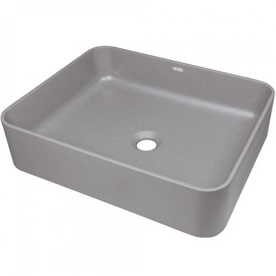 DEANTE Umywalka nablatowa TEMISTO granitowa 50x40 szary metalik CQT_SU5S