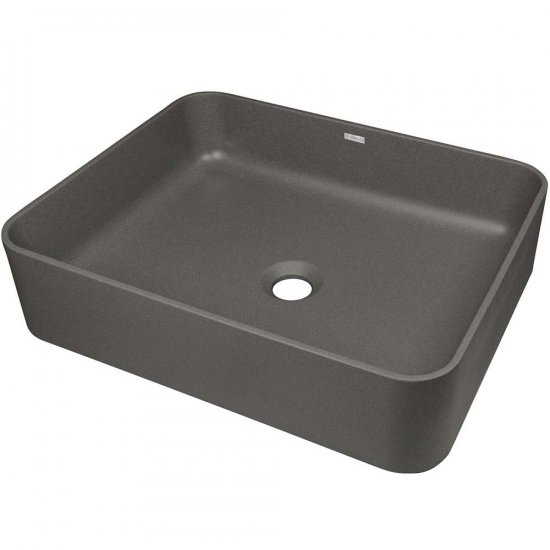 DEANTE Umywalka nablatowa TEMISTO granitowa 50x40 antracyt metalik CQT_TU5S