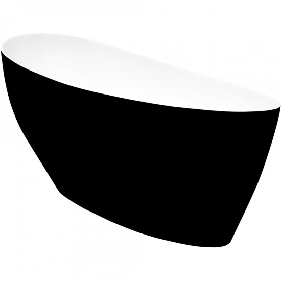 BESCO Wanna wolnostojąca KEYA BLACK&WHITE 165x70 cm standardowy klik-klak chrom #WMD-165-KBW