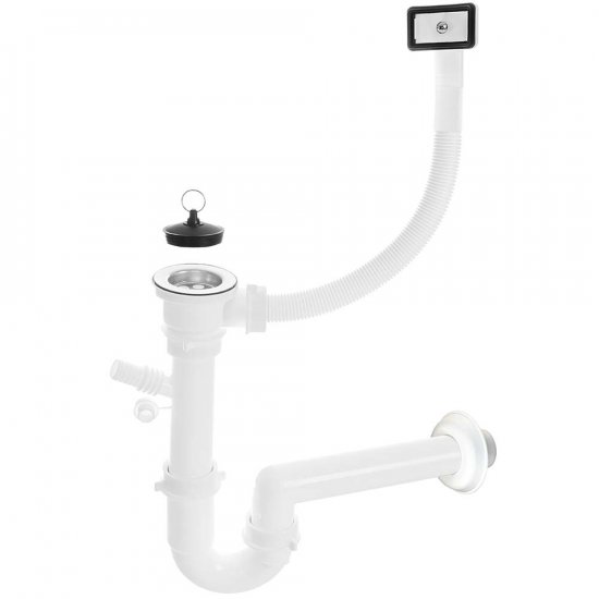 KUCHINOX Syfon 2" z przelewem do zlewozmywaka 1-komorowego inox OKS_B13T
