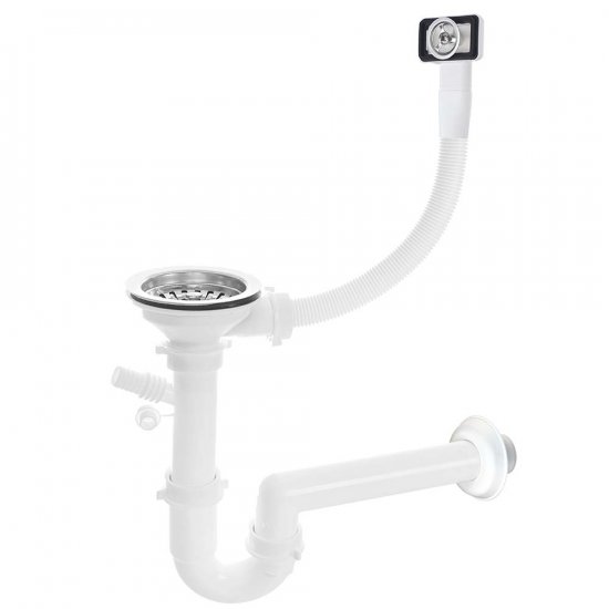 KUCHINOX Syfon 3,5" z przelewem do zlewozmywaka 1-komorowego inox OKS_B23T