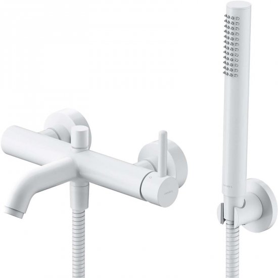 OMNIRES Bateria wannowa Y z zestawem prysznicowym biały mat Y1231WM