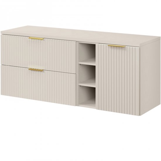 COMAD Zestaw mebli ADEL CASHMERE 2 szafki podblatowe, szafka z koszem, blat 140 cm