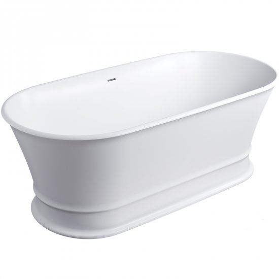 OMNIRES Wanna wolnostojąca CLASSICA M+ z przelewem 170x84 cm biały mat CLASSICA170WWZPBM