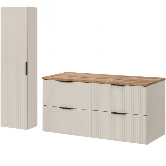 COMAD Zestaw mebli ADEL CASHMERE 2 szafki z blatem WOTAN 120 cm, słupek 35 cm