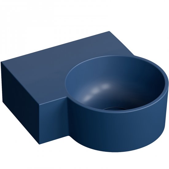 OMNIRES Umywalka nablatowa OVO M+ wisząca-lewa 33x34 cm midnight blue mat OVO335UWLMB