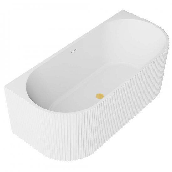 BESCO Wanna wolnostojąca przyścienna LEYA 170 z syfonem klik-klak złotym #WAS-170-LZL