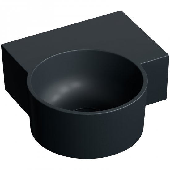 OMNIRES Umywalka nablatowa OVO M+ wiszaca-prawa 33x34 cm black lava mat OVO335UWPBLV