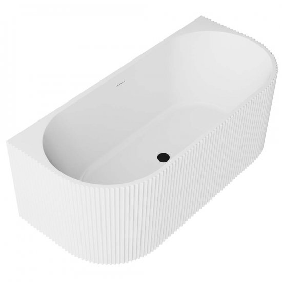 BESCO Wanna wolnostojąca przyścienna LEYA 150 z syfonem klik-klak czarnym #WAS-150-LCZ