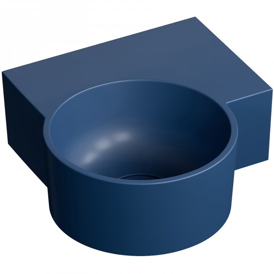 OMNIRES Umywalka nablatowa OVO M+ wisząca-prawa 33x34 cm midnight blue mat OVO335UWPMB