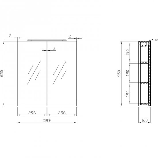 miraページ Szafka lustrzana 60 LED biała S579-013-DSM | NEXTERIO