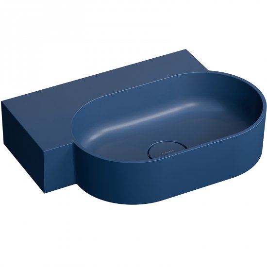 OMNIRES Umywalka nablatowa OVO M+ wiszaca-lewa 55x38 cm midnight blue mat OVO555UWLMB