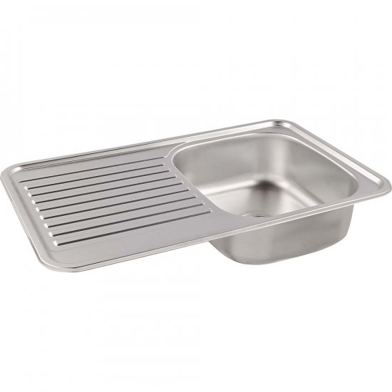 KUCHINOX Zlewozmywak stalowy FARO 1-komorowy prostokątny z ociekaczem inox len SKH_311T