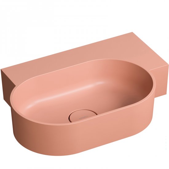 OMNIRES Umywalka nablatowa OVO M+ wisząca-prawa 55x38 cm coral mat OVO555UWPCO