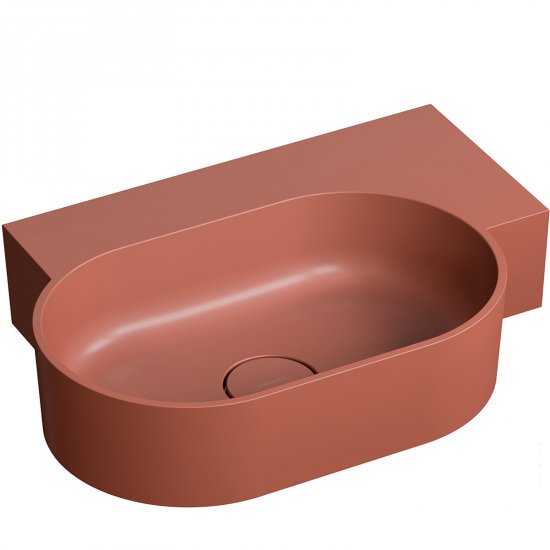 OMNIRES Umywalka nablatowa OVO M+ wisząca-prawa 55x38 cm terracotta mat OVO555UWPTE