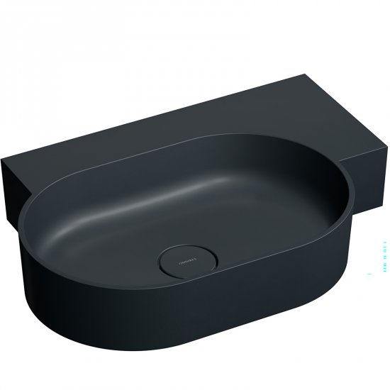 OMNIRES Umywalka nablatowa OVO M+ wiszaca-prawa 64x44 cm black lava mat OVO645UWPBLV