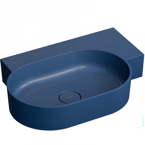 OMNIRES Umywalka nablatowa OVO M+ wisząca-prawa 64x44 cm midnight blue mat OVO645UWPMB