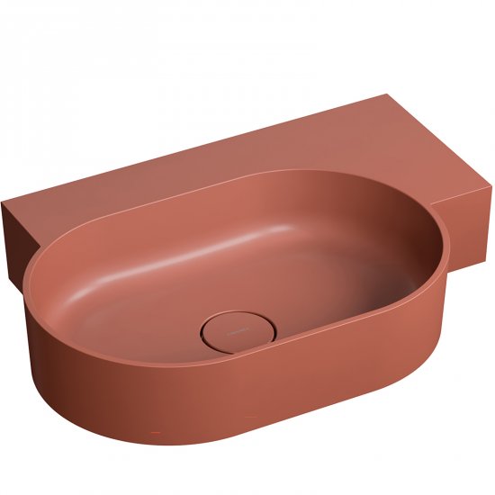 OMNIRES Umywalka nablatowa OVO M+ wisząca-prawa 64x44 cm terracotta OVO645UWPTE