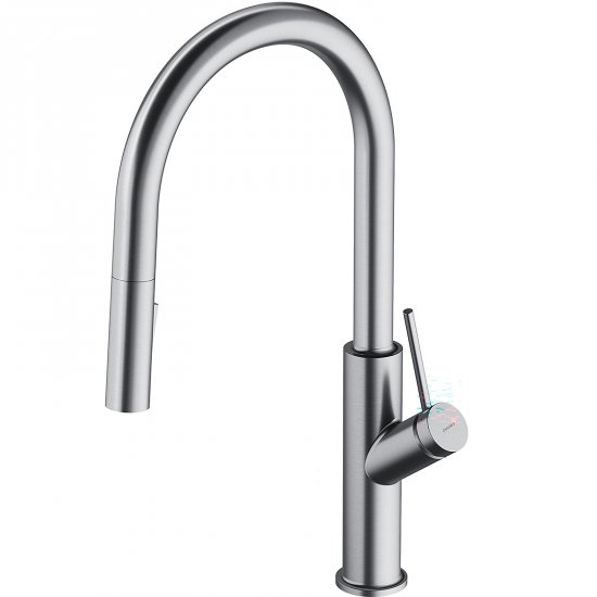 OMNIRES Bateria kuchenna BEND z wyciąganą wylewką nikiel szczotkowany BE6455NI