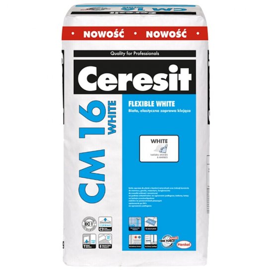 Zaprawa klejowa elastyczna do płytek CERESIT CM 16 White 22,5 kg