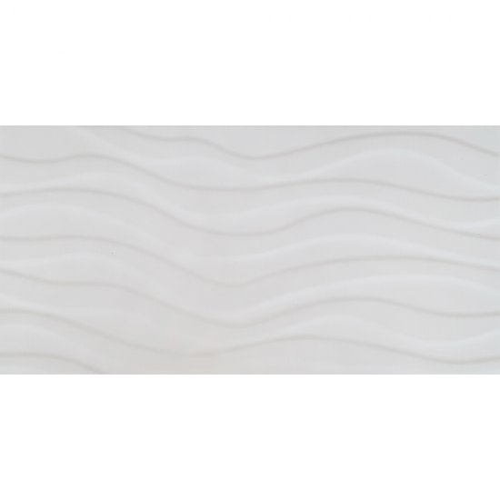 Płytka ścienna PEROUSO white structure glossy waves 29,7x60 gat. II