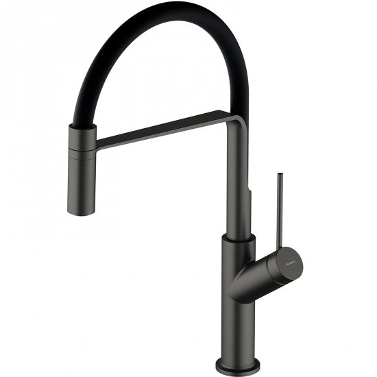 OMNIRES Bateria kuchenna VITA z wyciągana wylewką grafit szczotkowany/czarny mat VI6350BLGR