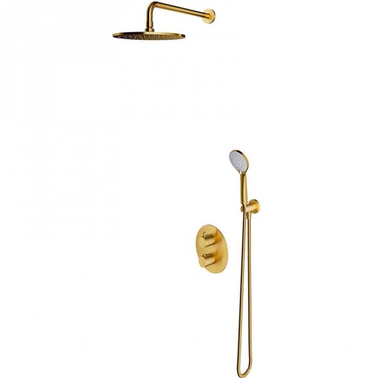 OMNIRES Termostatyczny system prysznicowy Y podtynkowy złoty szczotkowany SYSYT05GLB