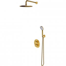 OMNIRES Termostatyczny system prysznicowy Y podtynkowy złoty szczotkowany SYSYT05GLB