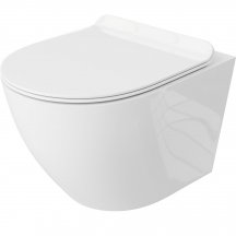LAVITA Miska WC podwieszana SOFI SLIM bezkołnierzowa z deską duroplastową biała