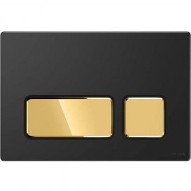 CERSANIT Przycisk spłukujący BLOCK czarny mat klawisze złoty błysk K97-0400