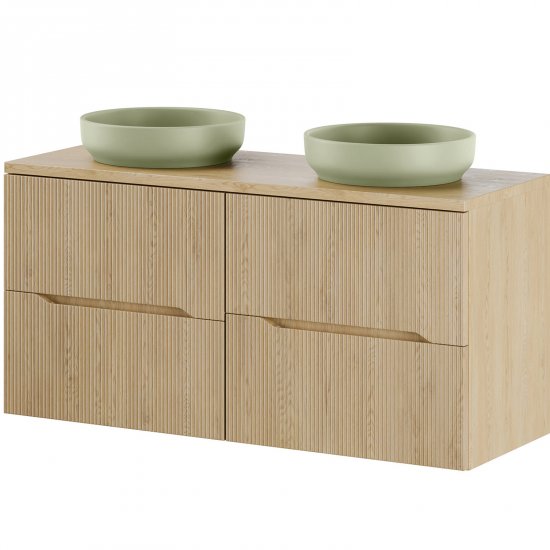 COMAD Zestaw mebli NORDIC CREMONA 2 szafki z blatem 120 cm, 2 umywalki RIVER