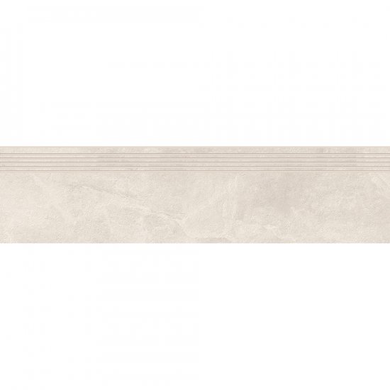 Gres szkliwiony stopnica QUEENS white mat 29,8x119,8 gat. I