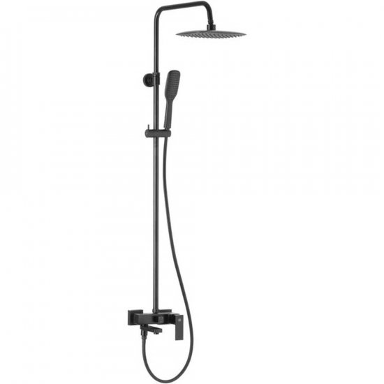 KFA Deszczownica LOGON z baterią prysznicową i składaną wylewką czarna 5136-915-81