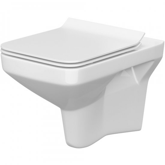 Miska WC podwieszana COMO NEW prostokątna deska duroplast antybakt wolnoopad łatwe wyp