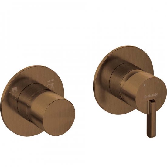 DEANTE Bateria prysznicowa podtynkowa SILIA z przełącznikiem natrysku pozioma brąz BQS_C46P