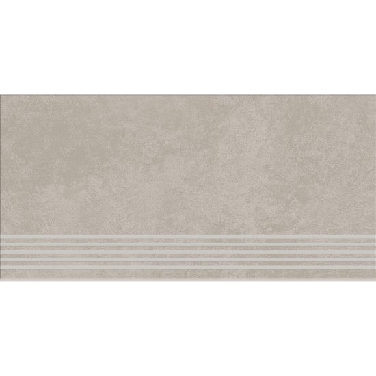Gres szkliwiony stopnica ARES light grey mat 29,8x59,8 gat. I