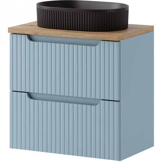 COMAD Zestaw mebli NOVA DENIM szafka z blatem NOVA OAK 60 cm, umywalka BEYOND BLACK