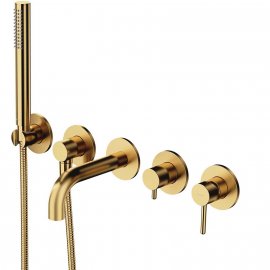 OMNIRES Bateria wannowa Y 5-otworowa podtynkowa z krótką wylewką mosiądz Y1237-1SBSB