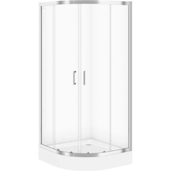 CERSANIT Kabina prysznicowa półokrągła ZIP chrom szkło transparentne 90x190 S154-002