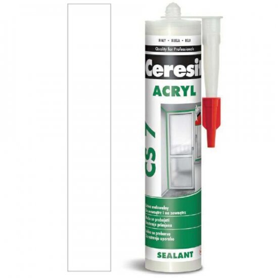 Uszczelniacz akrylowy CERESIT CS 7 biały 280 ml