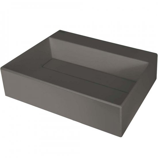 DEANTE Umywalka nablatowa CORREO 50x40 granitowa z maskownicą antracyt metalik CQR_TU5M