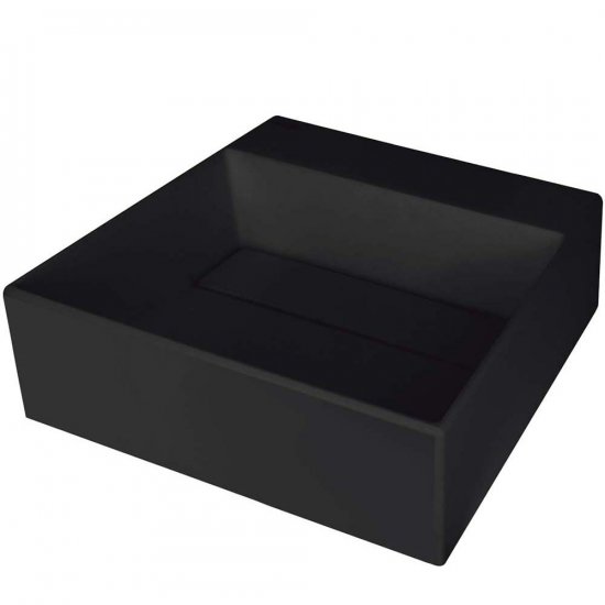 DEANTE Umywalka nablatowa CORREO 40x40 granitowa z maskownicą nero CQR_NU4M