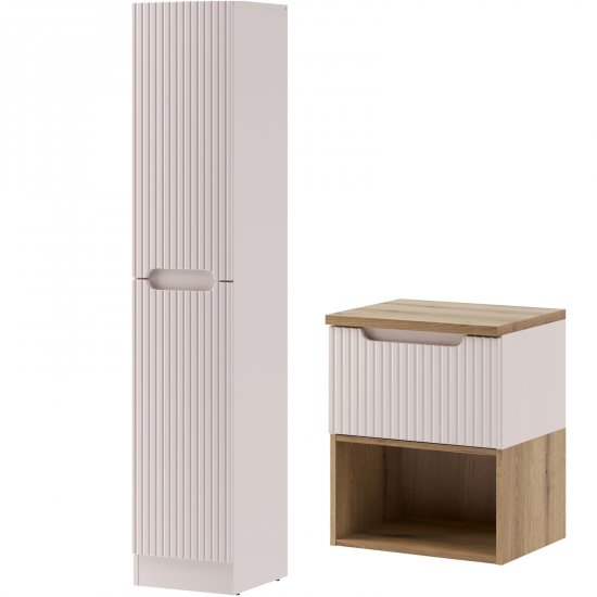 COMAD Zestaw mebli NOVA CASHMERE szafka z blatem NOVA OAK 50 cm, słupek 35 cm, regał 50 cm