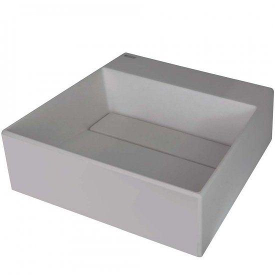 DEANTE Umywalka nablatowa CORREO 40x40 granitowa z maskownicą szary metalik CQR_SU4M