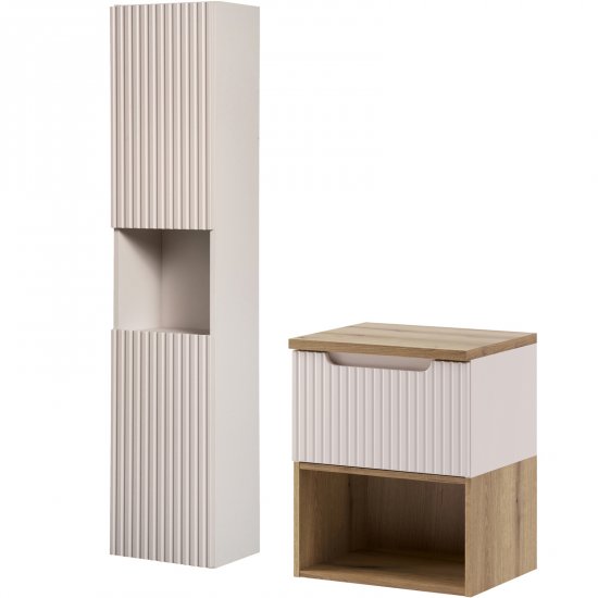 COMAD Zestaw mebli NOVA CASHMERE szafka z blatem NOVA OAK 50 cm, słupek 30 cm, regał 50 cm